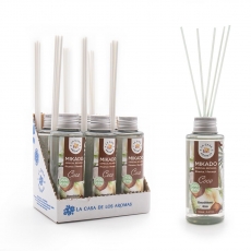 La Casa de los Aromas - Ambientador Mikado Aroma Coco - Set Difusor Lquido para Reposicin con Varillas - Fragancia Duradera - Ideal para el Hogar, Bao, Casa - 6 x 100 ml
