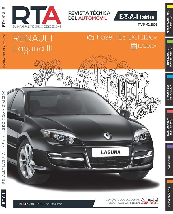 MANUAL DE TALLER Y MECANICA RENAULT LAGUNA III FASE II DESDE 11/2010 R249