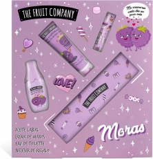 The Fruit Company Set  Regalo Mora , Aceite Labial, Crema de Manos, Colonia Eau de Toilette, Neceser de Mano.