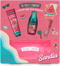 The Fruit Company Set Regalo Summer Sanda | Pack con Aceite Labial, Crema de Manos, Colonia Eau de Toilette y Neceser